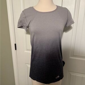 The North Face Gray and Black Fitted Cap Sleeve Tee